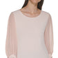 Calvin Klein Women's 3/4 Chiffon Sleeve Blouse Pink Size X-Large