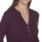 Calvin Klein Women's Long Sleeve Henley Purple Size X-Large