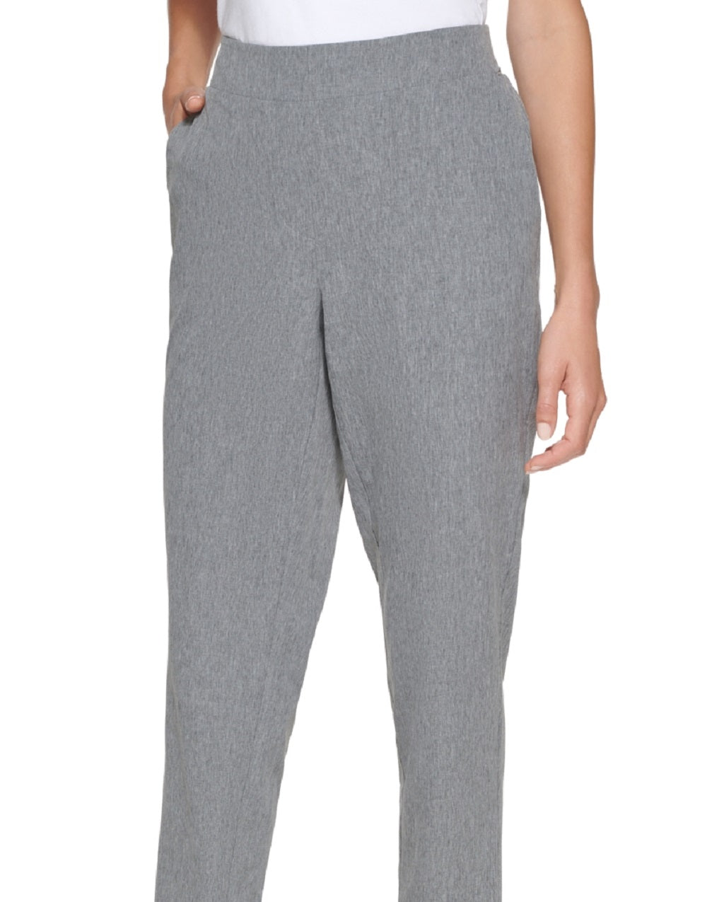 Calvin Klein Women's Elastic Back High Rise Dress Pants Gray Size Medium