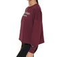 Calvin Klein Women's Stacked Logo Cropped Sweatshirt Red Size Small
