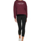 Calvin Klein Women's Stacked Logo Cropped Sweatshirt Red Size Small