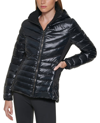 Calvin Klein Women's Hooded Puffer Coat Black Size Small