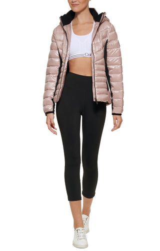 Calvin Klein Women's Hooded Side Panel Jacket Pink Size Large