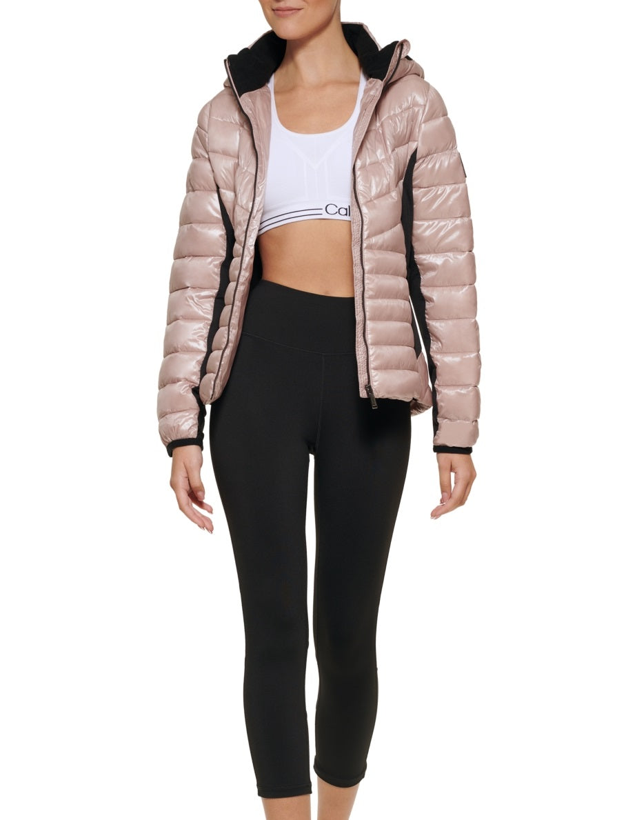 Calvin Klein Women's Hooded Side Panel Jacket Pink Size Large