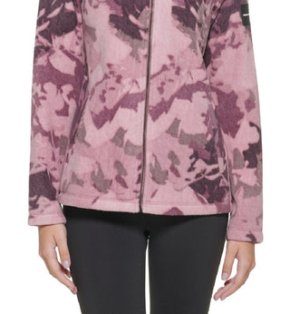 Calvin Klein Women's Mock Neck Zippered Sweatshirt Brown Size Large