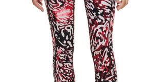 Calvin Klein Women's Performance Printed High Rise Leggings Red Size M