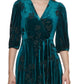 Calvin Klein Women's Floral Print Velvet Dress Green Size 8P