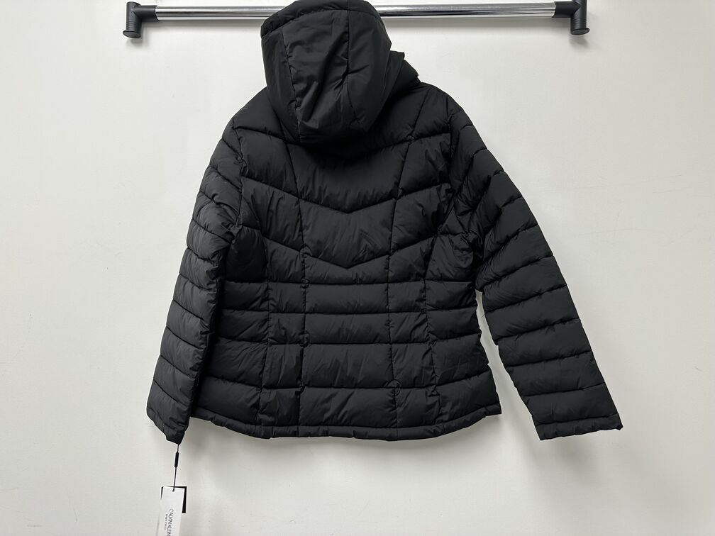 Calvin Klein Women's Petite Cozy-Lined Hooded Puffer Coat Black Size Petite XL