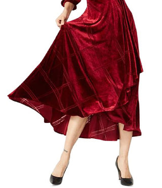 Calvin Klein Women's Burnout Velvet Maxi Dress Red Size 10