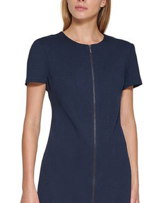 Calvin Klein Women's Zip Front A Line Dress Blue Size 2