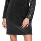 Calvin Klein Women's Zip Front Hoodie Dress Black Size Large