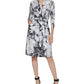 Calvin Klein Women's Floral Print A Line Dress Gray Size 14
