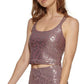 Calvin Klein Women's Printed Strappy Back Tank Top Brown Size X-Large