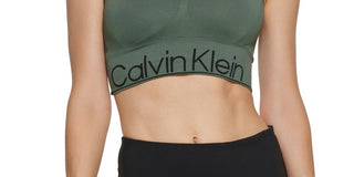 Calvin Klein Women's Performance Mid Impact Sports Bra Green Size X-Large