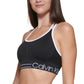 Calvin Klein Women's Strappy Back Sports Bra Black Size Medium