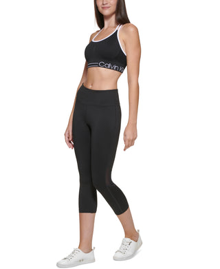 Calvin Klein Women's Strappy Back Sports Bra Black Size Medium