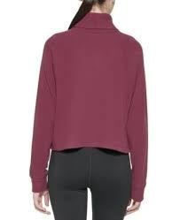 Calvin Klein Women's Ribbed Turtleneck Crop Pullover Sweater Purple Size XL