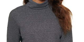 Calvin Klein Women's Long Sleeve Turtleneck Gray Size X-Small