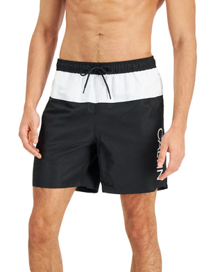 Calvin Klein Men's Quick Dry Upf 50+ Colorblocked Trunks Black Size XX-Large