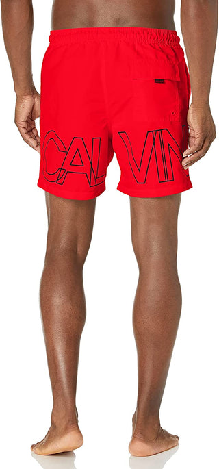 Calvin Klein Men's Volley Swim Trunks Red Size XX-Large