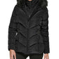 Calvin Klein Women's Faux Fur Trim Hooded Puffer Coat Black Size Small