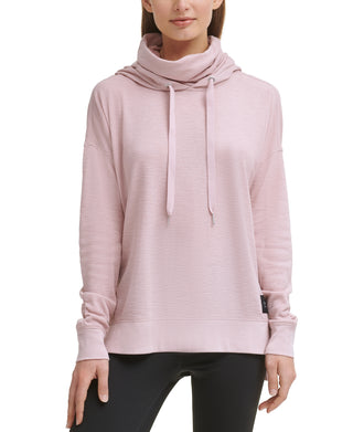 Calvin Klein Women's Funnel Neck High Low Top Pink Size Medium