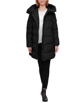 Calvin Klein Women's Hooded Puffer Coat Black Size Medium