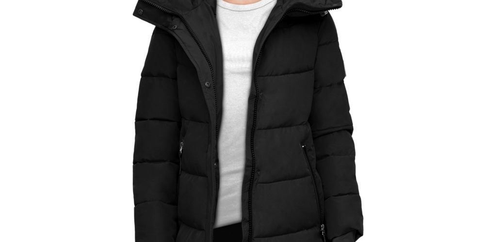 Calvin Klein Women's Hooded Puffer Coat Black Size Medium