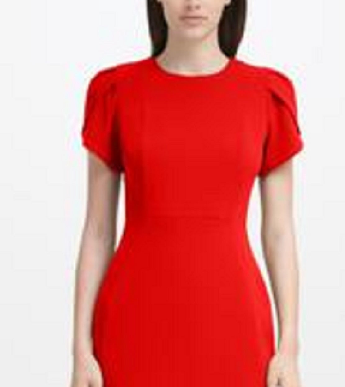 Calvin Klein Women's Tulip Sleeve Sheath Dress Red Size 4