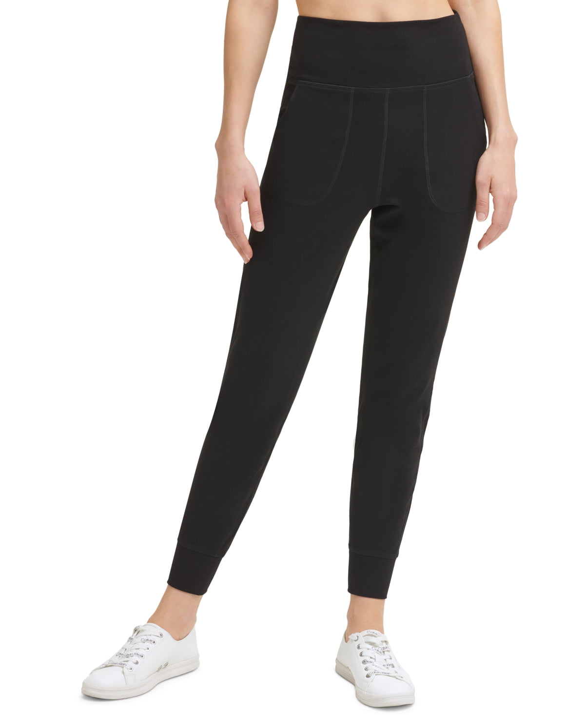 Calvin Klein Women's Performance Slim Fit Full Length Jogger Pants Black Size Large