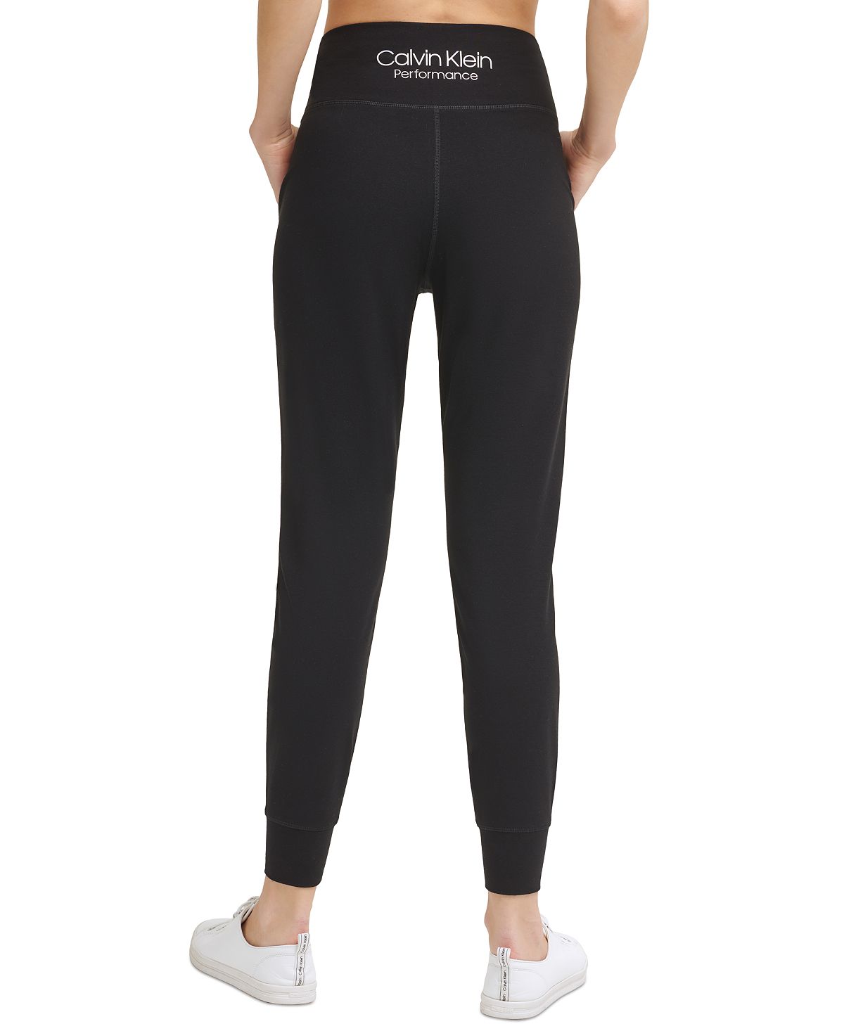 Calvin Klein Women's Slim Fit Full Length Jogger Pants Black Size Small