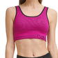 Calvin Klein Women's Seamless Ribbed Medium Impact Sports Bra Pink Size X-Large