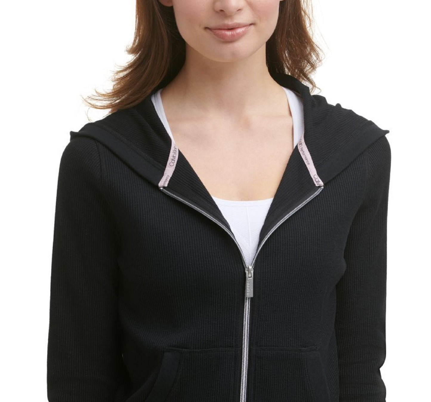 Calvin Klein Women's Zip Front Hoodie Black Size Medium