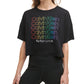 Calvin Klein Women's Rainbow Logo Crop Top Black Size Medium