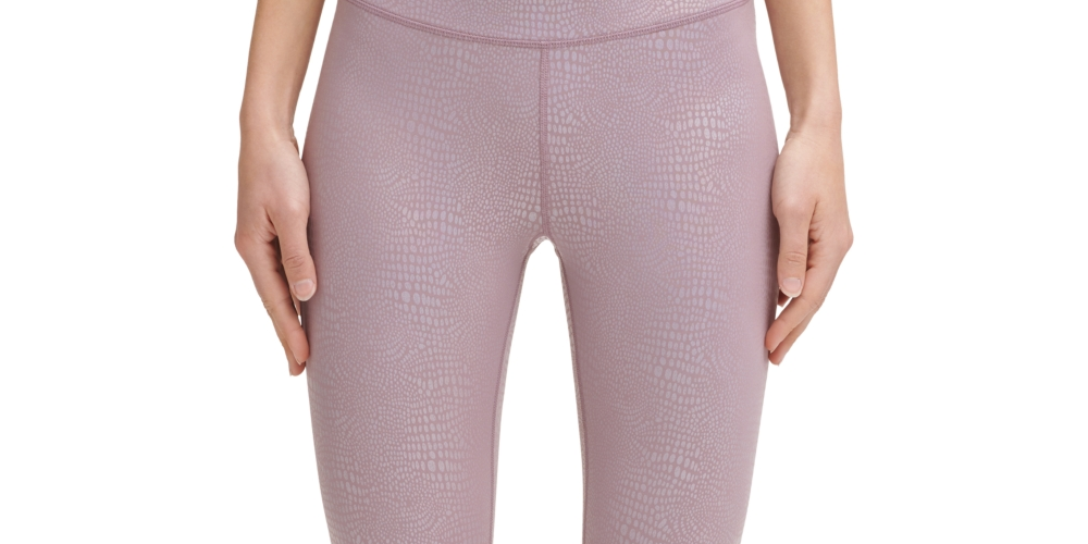 Calvin Klein Women's Metallic Print High Waist Length Leggings Pink Size Large