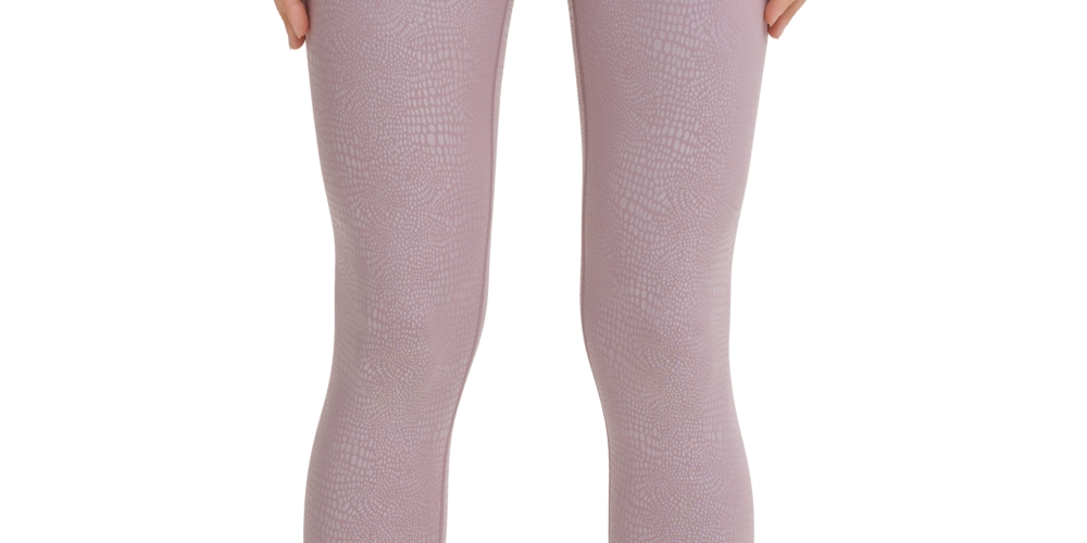 Calvin Klein Women's Metallic Print High Waist Length Leggings Pink Size Large