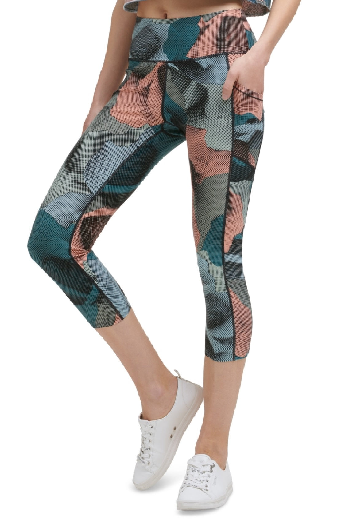 Calvin Klein Women's Printed Cropped Leggings Blue Size Large
