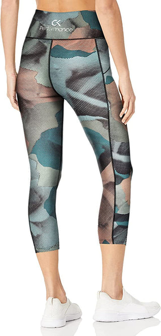 Calvin Klein Women's Performance Printed Cropped Leggings Blue Size Medium