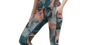 Calvin Klein Women's Performance Printed Cropped Leggings Blue Size Medium