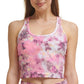 Calvin Klein Women's Performance Printed Racerback Cropped Tank Top Pink Size Large