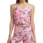 Calvin Klein Women's Performance Printed Racerback Cropped Tank Top Pink Size Large