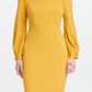 Calvin Klein Women's Puff Shoulder Sheath Dress Yellow Size 6