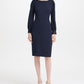Calvin Klein Women's Puff Shoulder Sheath Dress Blue Size 12