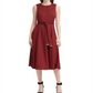 Calvin Klein Women's Belted Houndstooth a Line Dress Red Size 14