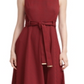 Calvin Klein Women's Belted Houndstooth a Line Dress Red Size 14