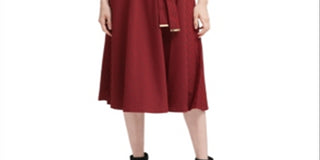 Calvin Klein Women's Belted Houndstooth a Line Dress Red Size 14