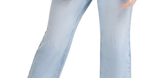 Calvin Klein Women's Cotton Ripped Straight Leg Jeans Blue Size 32