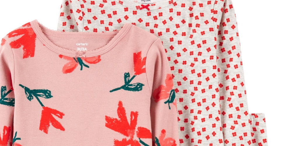 Carter's Toddler Girl's Long Sleeve T-shirt and Pajama 4 Piece Set Pink Size 2T