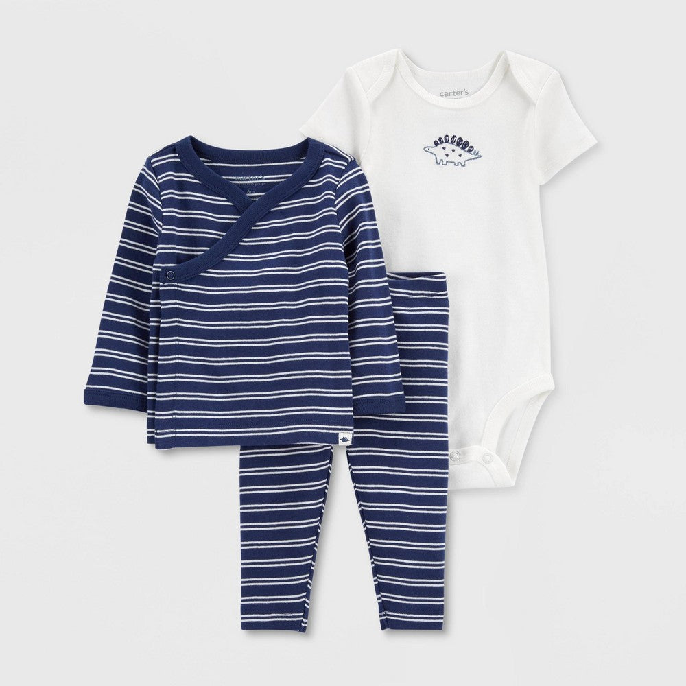 Carter's Just One You® Baby Boys' 3pc Sunshine Top & Bottom Set - Navy Blue 6M