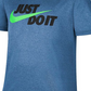 Nike Boy's Dri FIT JDI XDye Short Sleeve T-Shirt Blue Size Medium